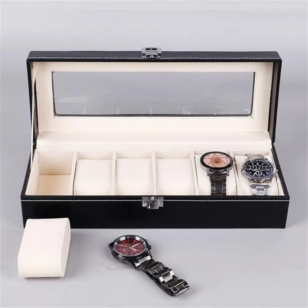* 11 * beam degree saltwater 8cm) Watch Box PU Leather Watch Case Holder Organizer Storage Box For Quartz Watches Jewelry Boxes (B 30 
