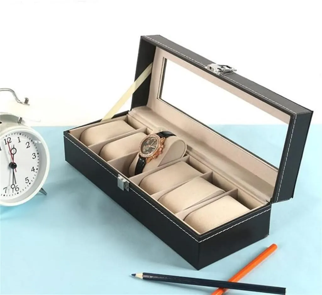 * 11 * beam degree saltwater 8cm) Watch Box PU Leather Watch Case Holder Organizer Storage Box For Quartz Watches Jewelry Boxes (B 30 