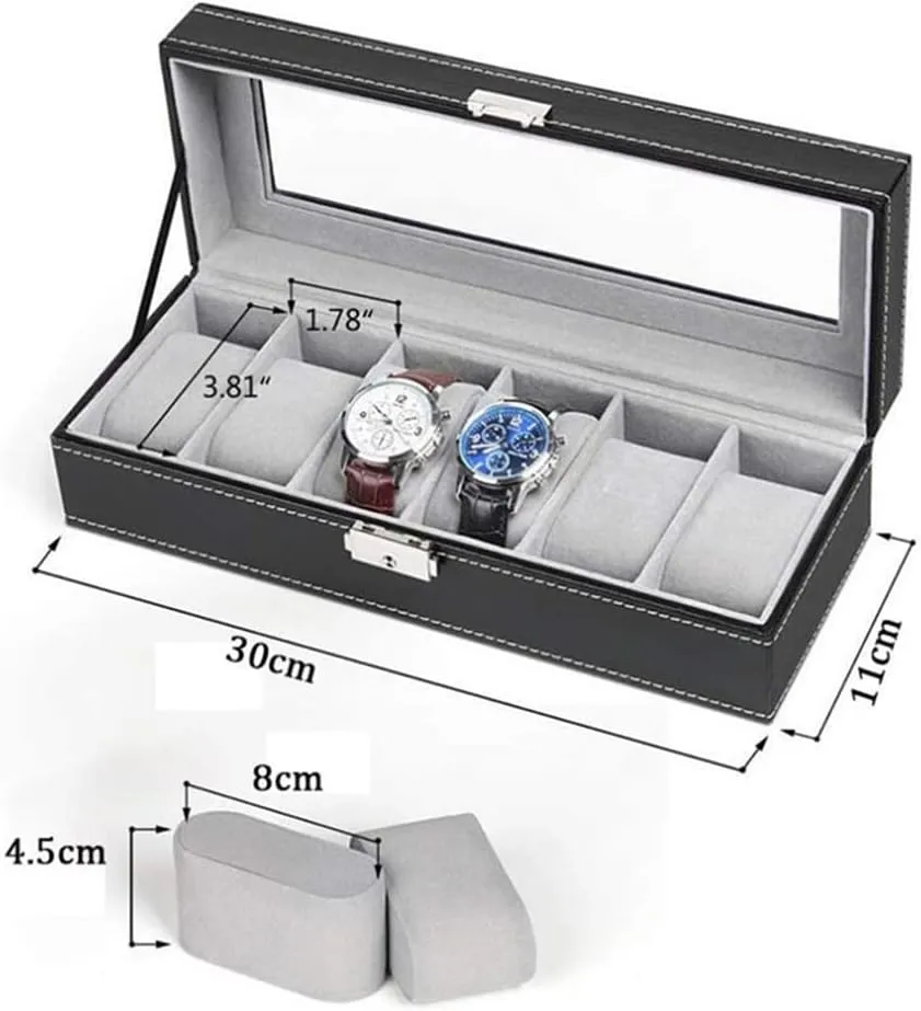 * 11 * beam degree saltwater 8cm) Watch Box PU Leather Watch Case Holder Organizer Storage Box For Quartz Watches Jewelry Boxes (B 30 