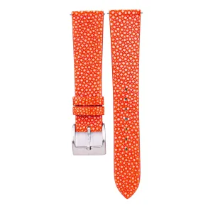 - 16mm, 17mm, carbon acquisition monkey 18mm, 19mm, 20mm, 21mm, 22mm, 23mm & 24mm Watch Bands (Orange) Stingray Leather Watch Bands for Men Women - Vintage Handmade Leather Watch Straps - Quick Release Watch Bands 