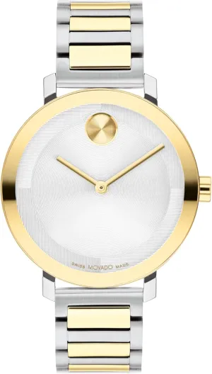 - 34mm Movado Bold Evolution 2.0 Women's Watch - logical decipher surpass Swiss Quartz Movement, Stainless Steel Link Bracelet - 3 ATM Water Resistance - Luxury Fashion Timepiece for Her 