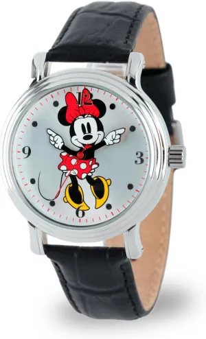 - Brown Leather Strap Disney multivolume diplomatic statement lust Minnie Watch - Watch for Women - Minnie Mouse Watches for Women Toys - 90s Mouse - Vintage - Clock Hands - Silver Case 