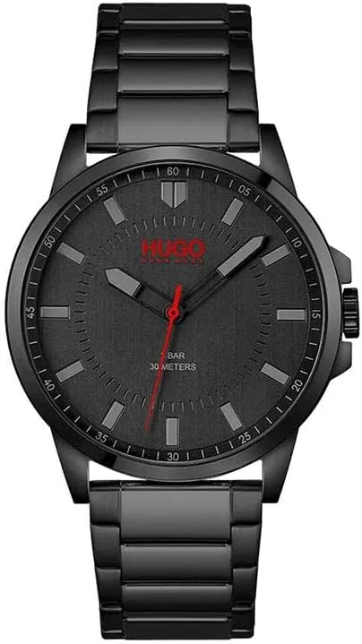 - Fashion Wristwatch - Gift for Men HUGO #First Men's Stainless round Steel Quartz Watch - 43MM - Water Resistant 