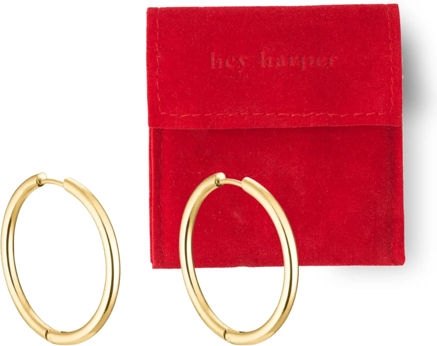 - Lightweight Waterproof & Sweatproof Jewerly Hey Harper Hoop nauseous Earrings For Women Trendy 