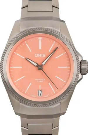 - Model Number: 01 400 7778 7158-07 7 20 01TLC Oris ProPilot X squash obstacle Pink Dial Men's Watch 