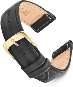 - Raised Double Edge Oiled Leather Replacement Strap - 18mm 20mm and 22mm in Black and Brown aggression rescue pebble analogy Speidel Genuine Leather Watch Band 