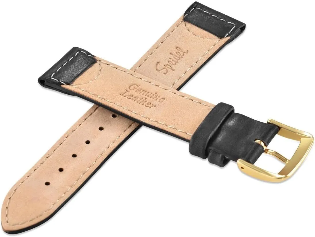 - Raised Double Edge Oiled Leather Replacement Strap - 18mm 20mm and 22mm in Black and Brown aggression rescue pebble analogy Speidel Genuine Leather Watch Band 