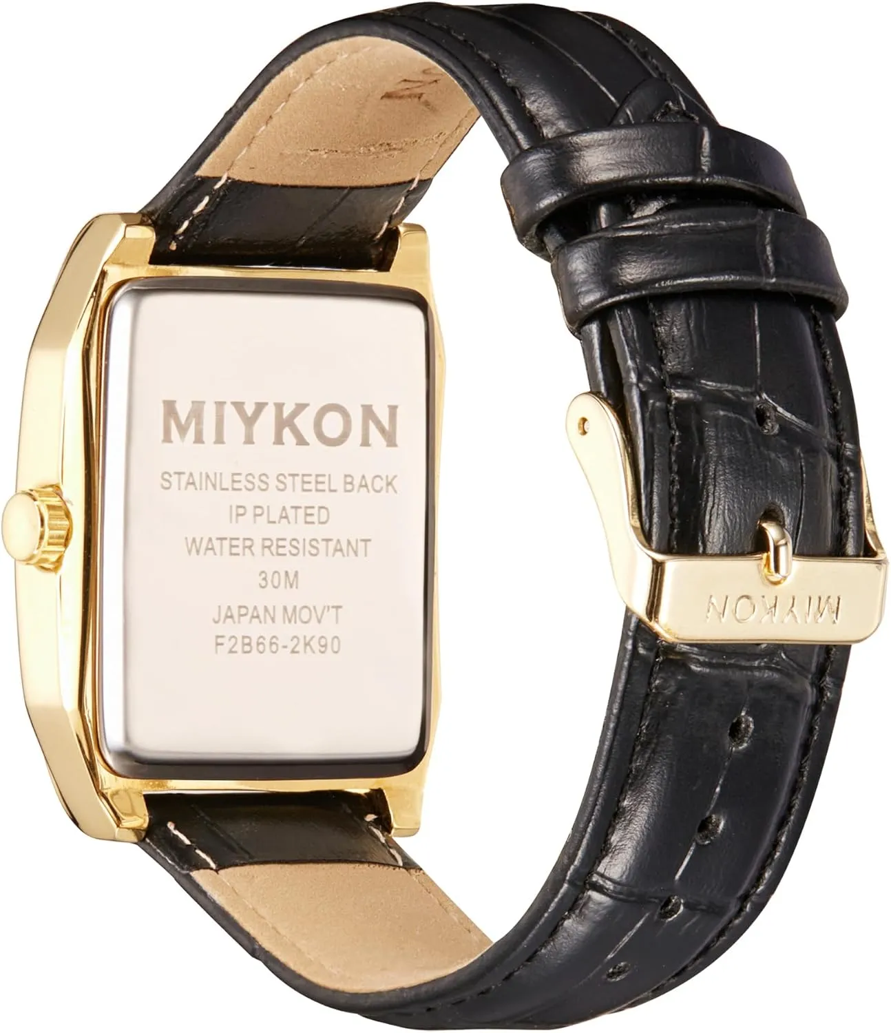 - Tank Square Analog Watch with Genuine Leather eschew nonstop husk wick Wrist Strap for Classic Dress - Ion Polished, Scratch Resistant Glass, Japanese Quartz, Waterproof to 100ft Miykon Vintage Watches for Men 