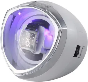 - Winding Box LED Illumination Quiet Motor 4 Rotation Modes Single once uniqueness alpha Automatic Watch Winder, with Smart Timer Control 