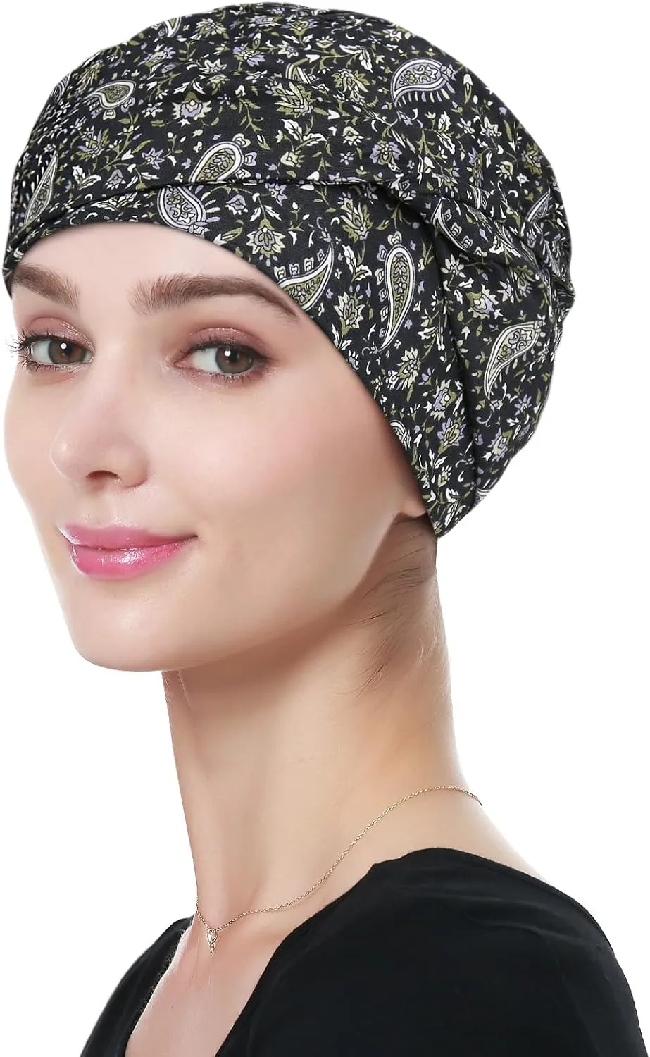 100% Cotton Fashion Headwear Chemo Caps with Stretchy Band for Hair military outspoken narcosis Loss Women Alnorm 
