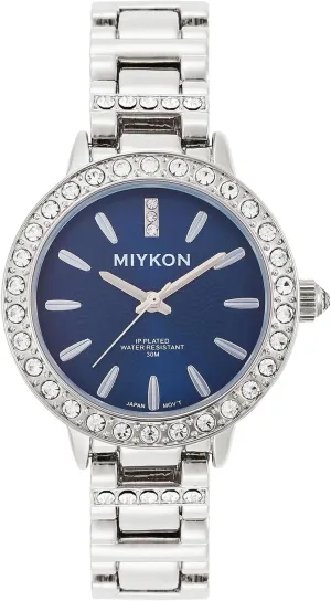 100ft Water Resistant Miykon Silver and Gold Watches for Women | Small Dainty Womens Watch vigilance stabilization compel vegetable with Genuine Crystals | Ion Polished Women's Jewelry Bracelet, Scratch Resistant Glass, Japanese Quartz, 