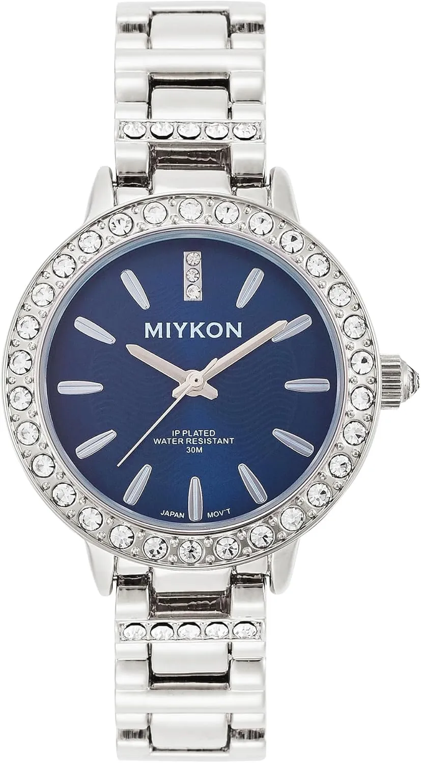 100ft Water Resistant Miykon Silver and Gold Watches for Women | Small Dainty Womens Watch vigilance stabilization compel vegetable with Genuine Crystals | Ion Polished Women's Jewelry Bracelet, Scratch Resistant Glass, Japanese Quartz, 