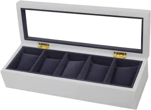 11.5 * 7.8cm) Watch Case Watch Organizer Display Clear Top Wood 5 Slots Watch Box Case Storage Organizer Holder Birthday Presents Watch Box (Color simply : White Black, Size : 34 * 