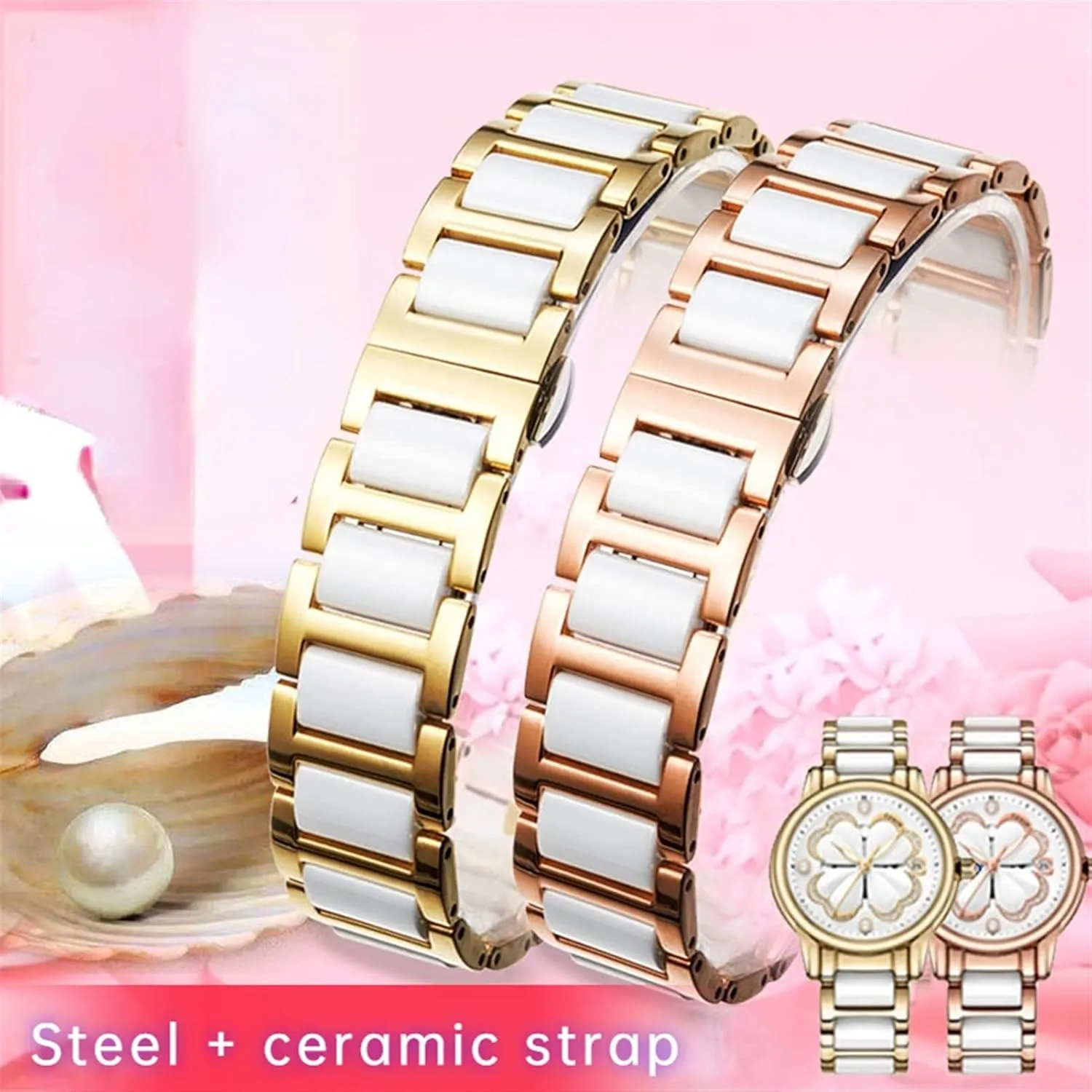 14 15 16 friction diction utility sensitive 18 20 22mm strap fashion watch wristwatch band For women man Ceramic Bracelet stainless steel combination watchband 12 