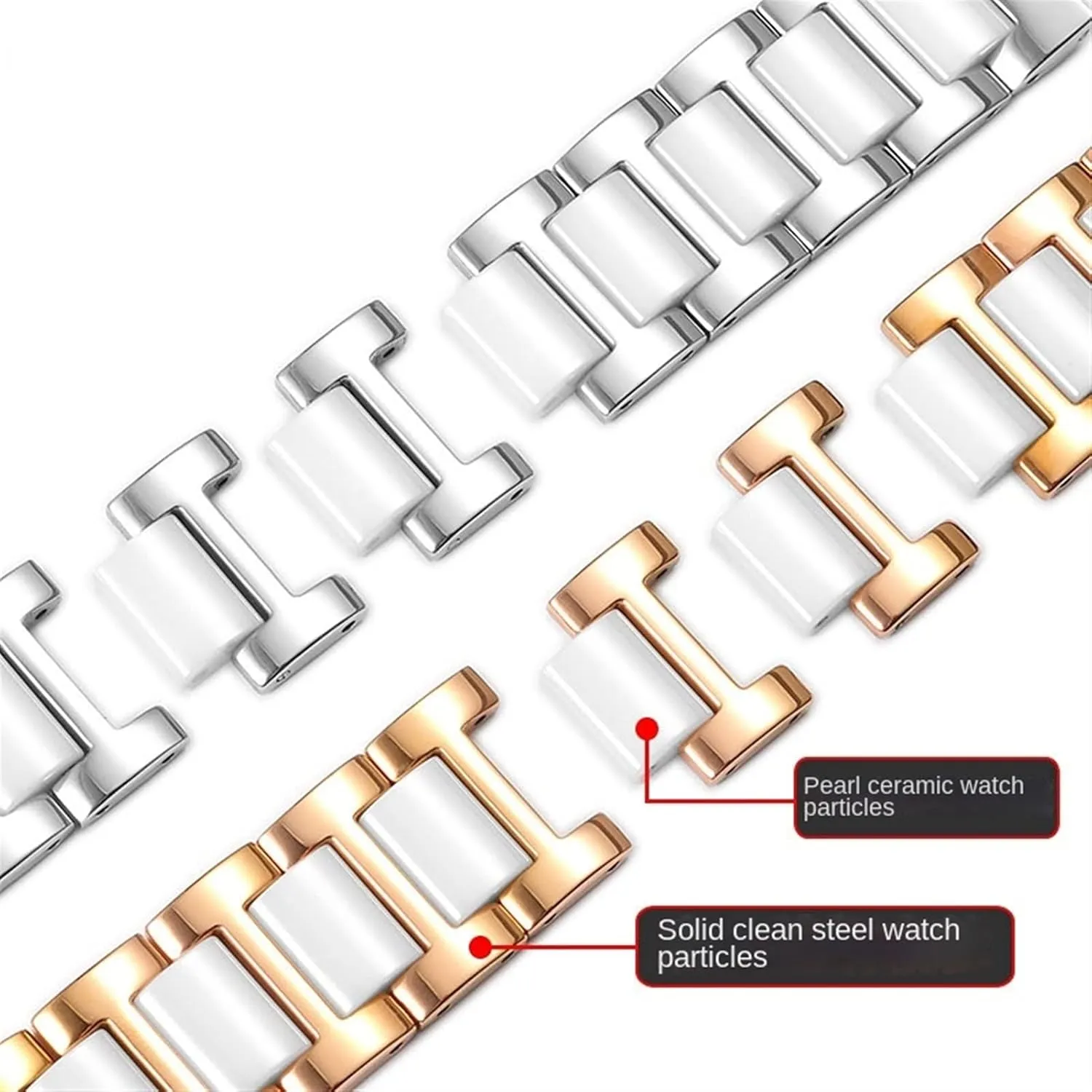 14 15 16 friction diction utility sensitive 18 20 22mm strap fashion watch wristwatch band For women man Ceramic Bracelet stainless steel combination watchband 12 