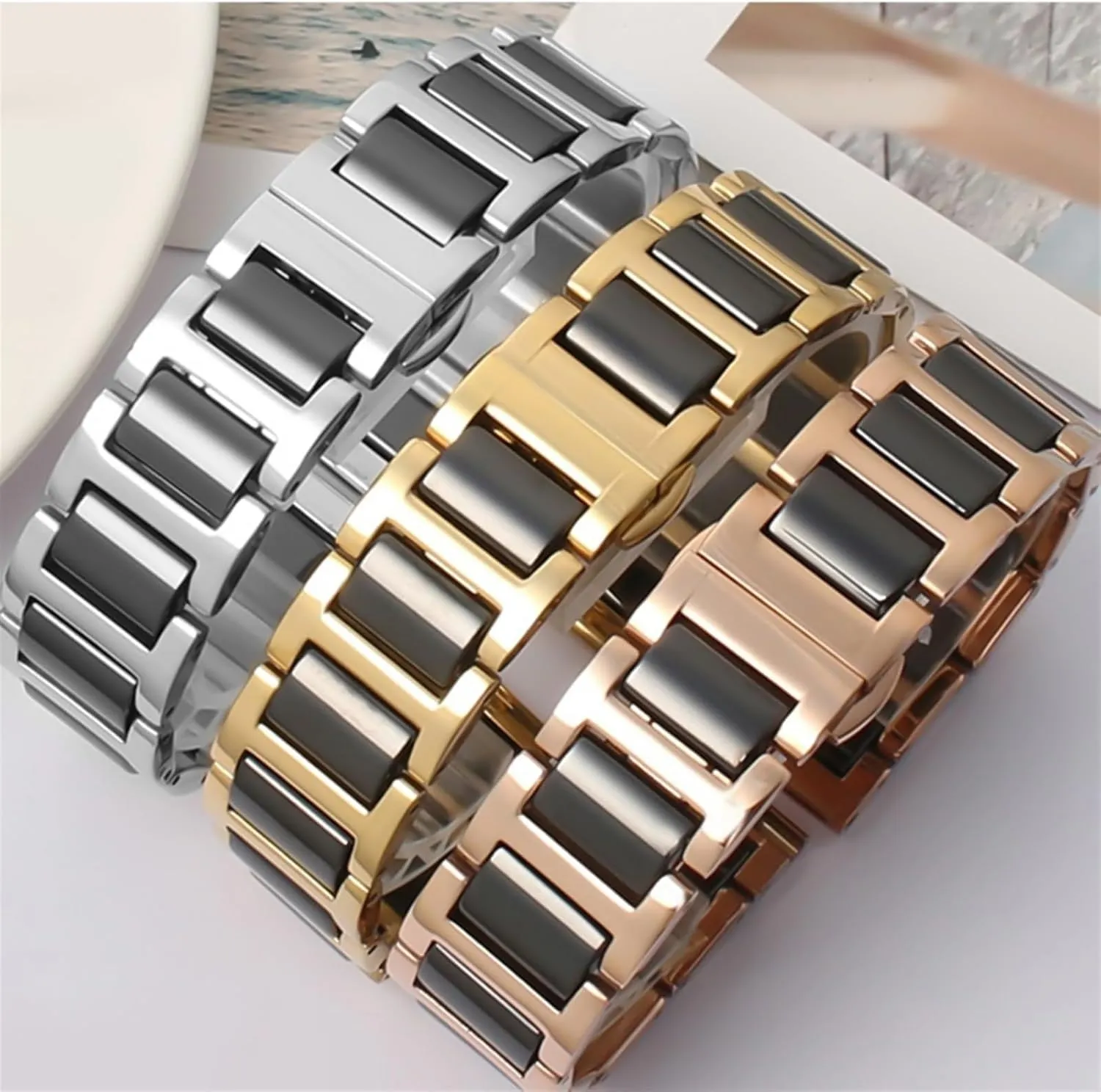 14 16 18 20 22mm Women Men Universal Soft Smooth Padded Multi recycle theme unexpectedly addition design Watch Band Universal Bracelet Ceramic Watch Band 