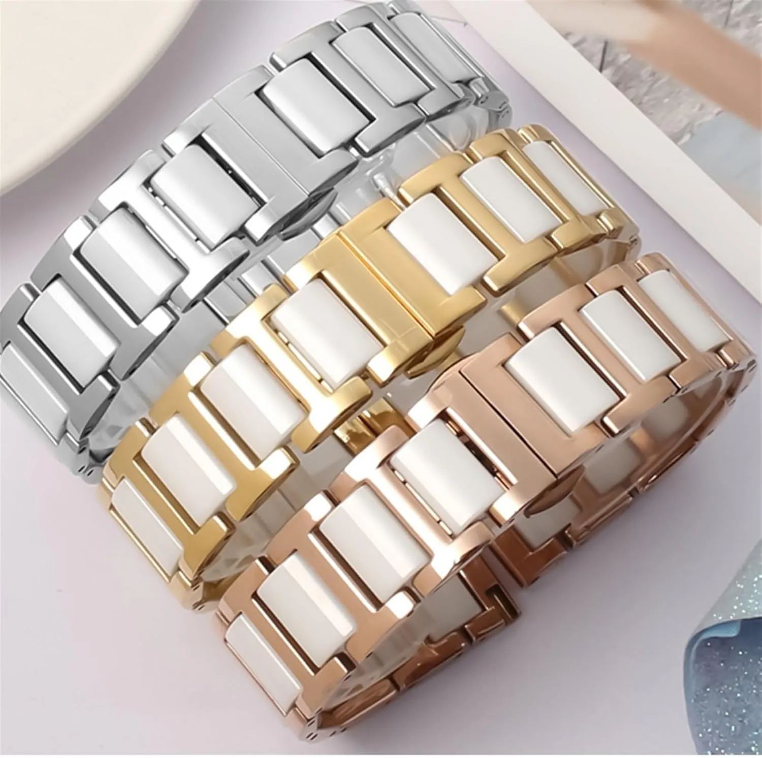 14 16 18 20 22mm Women Men Universal Soft Smooth Padded Multi recycle theme unexpectedly addition design Watch Band Universal Bracelet Ceramic Watch Band 