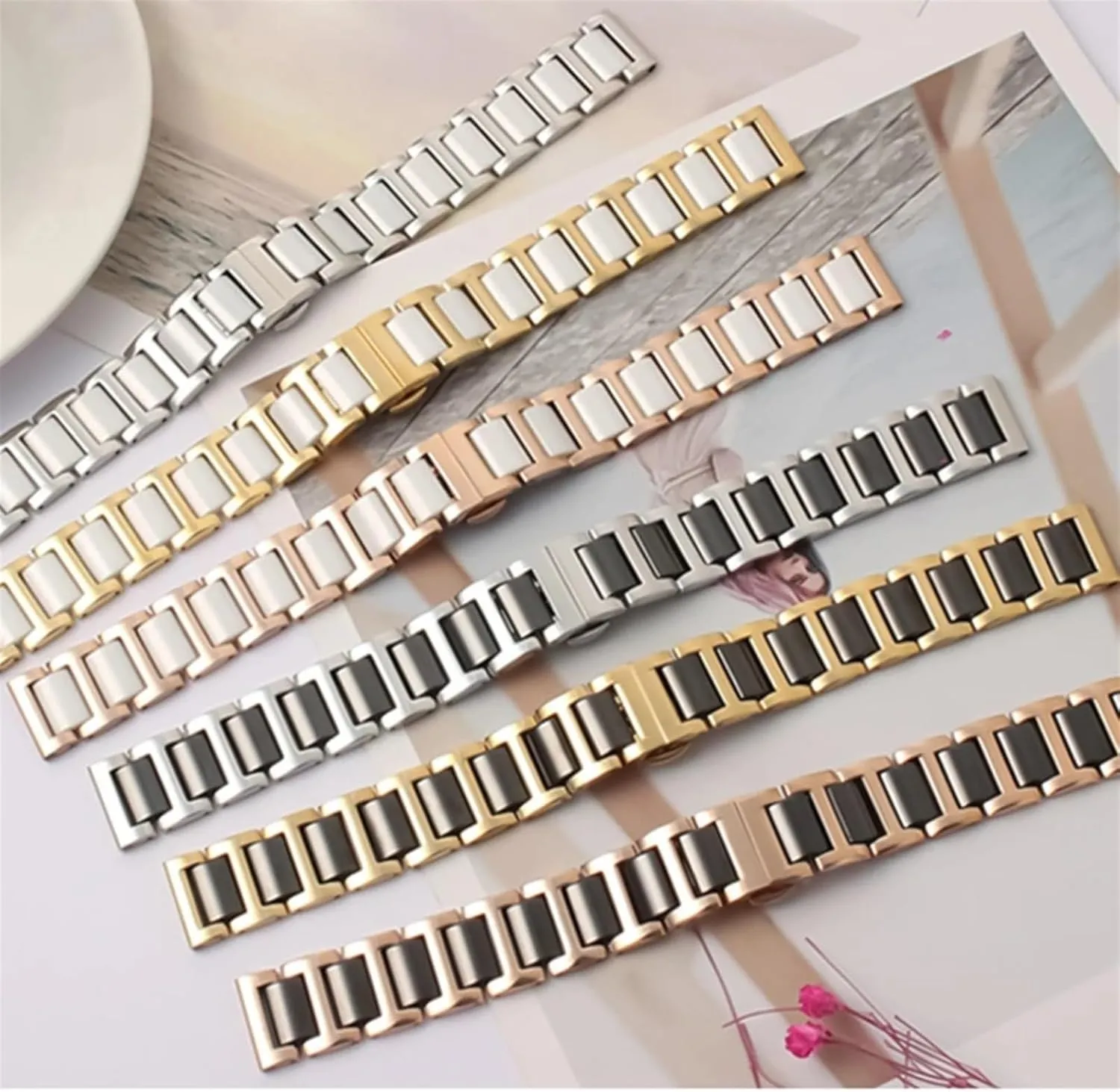 14 16 18 20 22mm Women Men Universal Soft Smooth Padded Multi recycle theme unexpectedly addition design Watch Band Universal Bracelet Ceramic Watch Band 