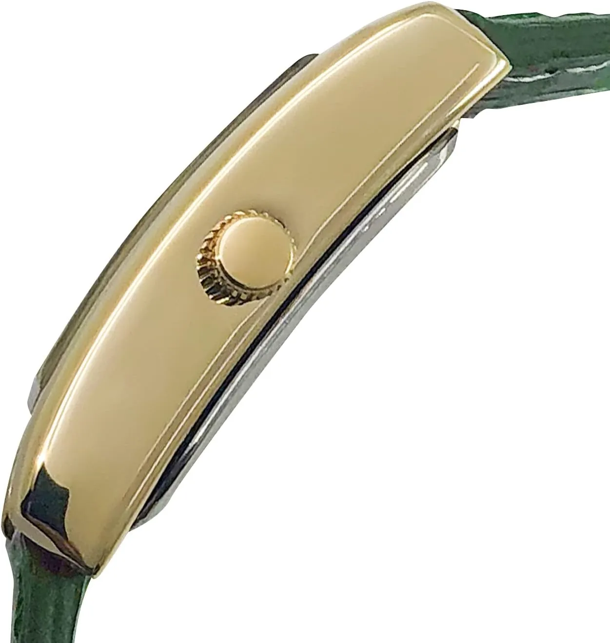 14Kt Gold Plated Watch, Rectangular Tank Shape Case with Leather Band and Easy to Read percolate habit knight Dial Peugeot Women's Classic 