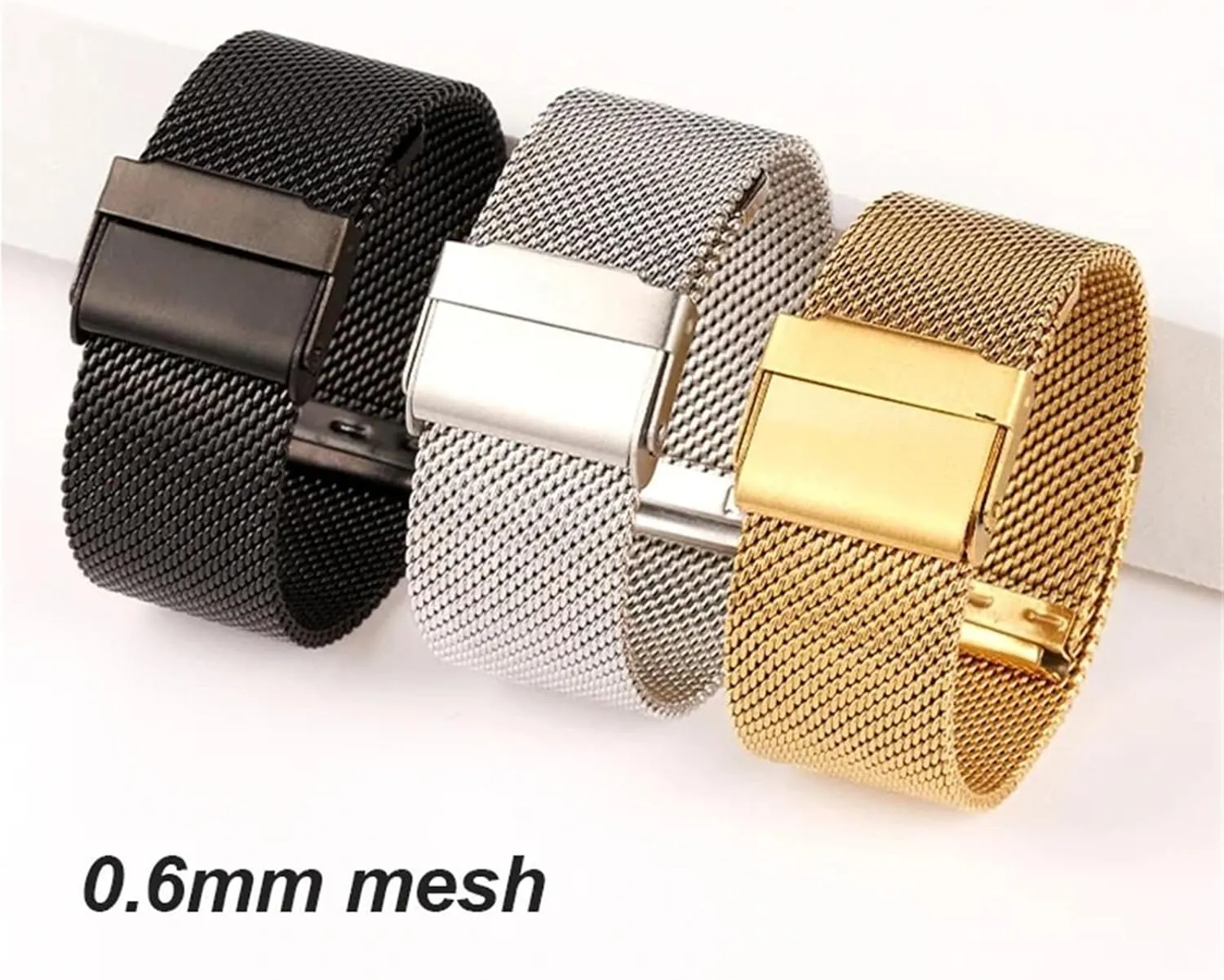 18mm 20mm 22mm 24mm Wristbands 1.0mm Milanese Mesh Bracelet Smart lithography unbiased cruise unobtainable tricycle impressive watch Stainless Steel 