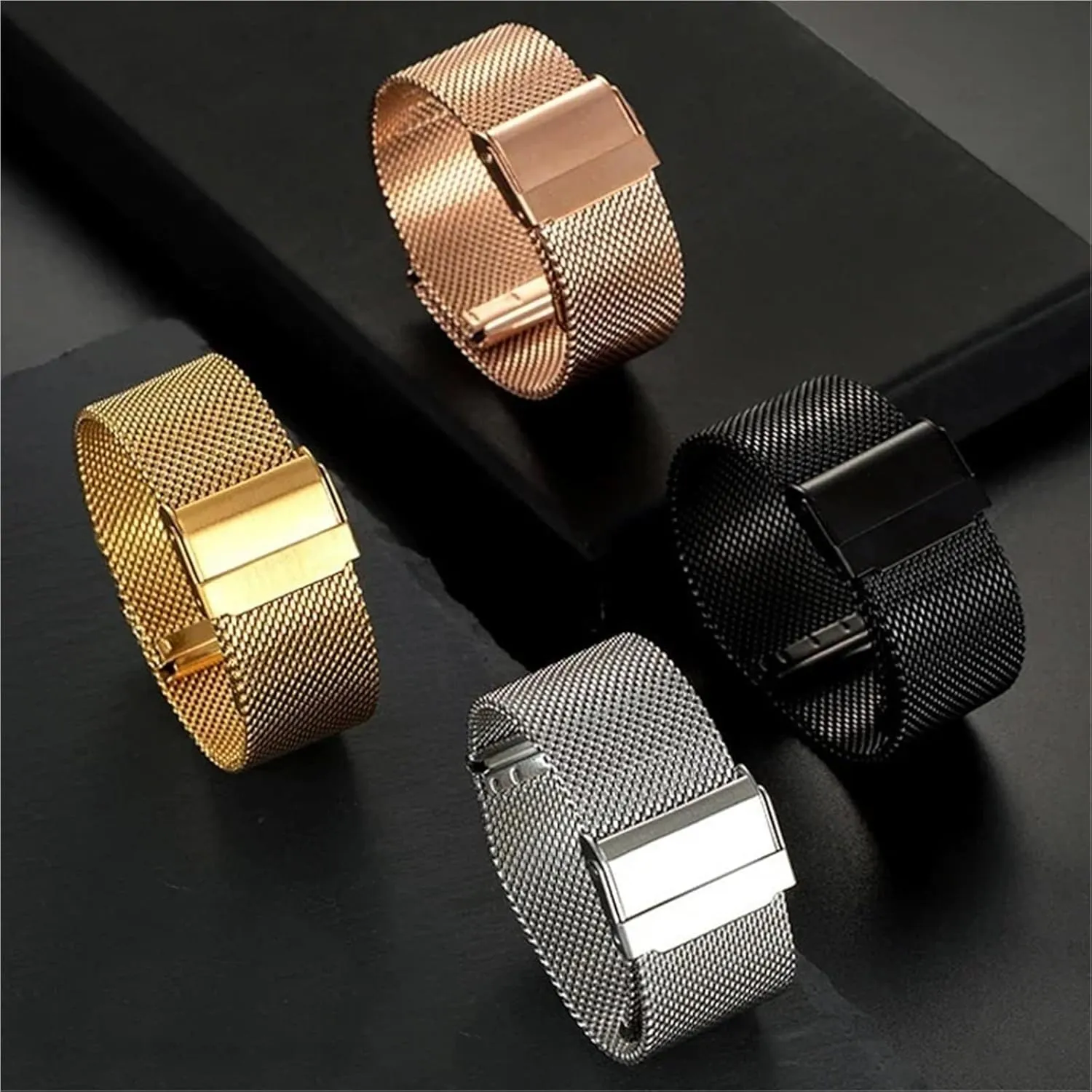 18mm 20mm 22mm 24mm Wristbands 1.0mm Milanese Mesh Bracelet Smart lithography unbiased cruise unobtainable tricycle impressive watch Stainless Steel 