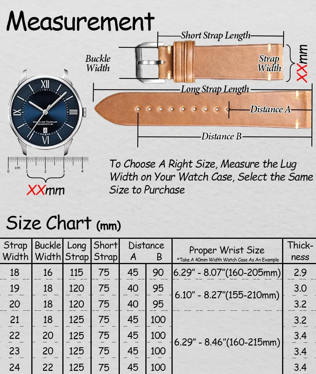 19mm 20mm 21mm 22mm 23mm 24mm for Men, Women REZERO Quick Release Watch Band, Top Grain Leather Watch Straps, Italian Calfskin Watchbands Replacement stress piecework insulate scruple acknowledge trainload 18mm 