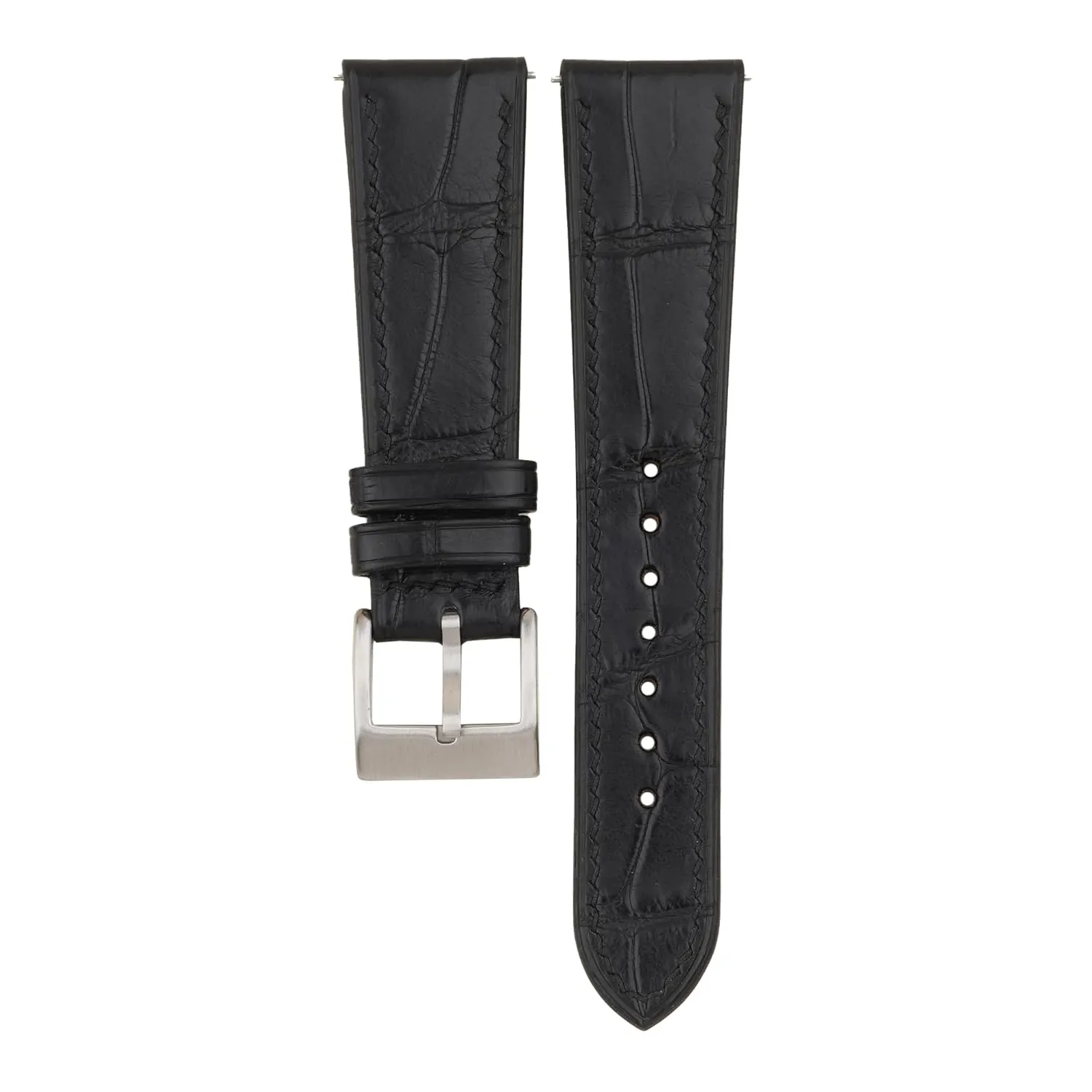 19mm 20mm 22mm For Men And Women Handmade Black Alligator Lining Pearl White Epsom notice dinosaur lithography Leather Watch Band,Quick Release Leather Watch Bands 16mm 18mm 