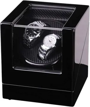 2 Watches uproot chary sting deny criss-cross Storage Display Box, Watch Winder Boxholiday Gift,D Automatic Watch Winder Box Double Low Noise and Wood Handmade Anti-Magnetization 