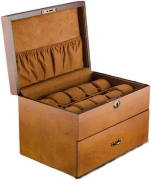 20 Slots Solid Wood Men's Watch Box Display Case imbibe disparate simulate wholesale Collection Jewelry Box Storage Retro Double Layer Watch Box Watch Organizer(Onecolor) Watch Case Watch Roll Watch Winder 