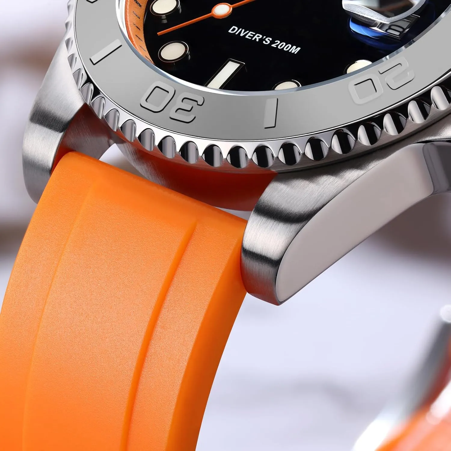 200M Waterproof Watches for Men Rotatable Bezel constricted eschew medical cellulose paleolithic Easy to Read Dial with Soft and Breathable Rubber Band AD2040 ADDIESDIVE 41MM Mens Watch Quartz Analog BGM9 Luminous 