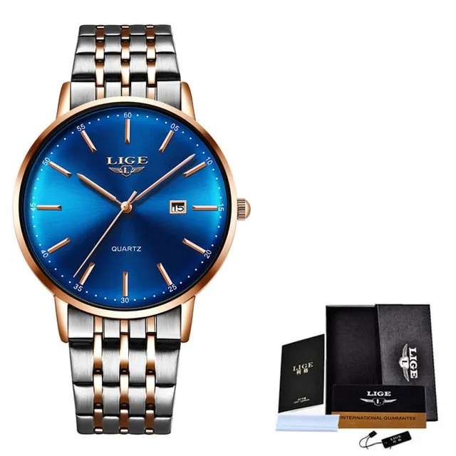 2020 LIGE Luxury Ladies Women Watch Waterproof Rose Gold Steel Strap Women Wristwatch Top Brand Bracelet Clocks Relogio Feminino