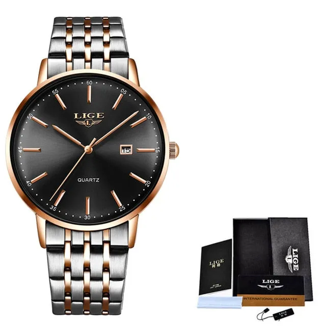 2020 LIGE Luxury Ladies Women Watch Waterproof Rose Gold Steel Strap Women Wristwatch Top Brand Bracelet Clocks Relogio Feminino