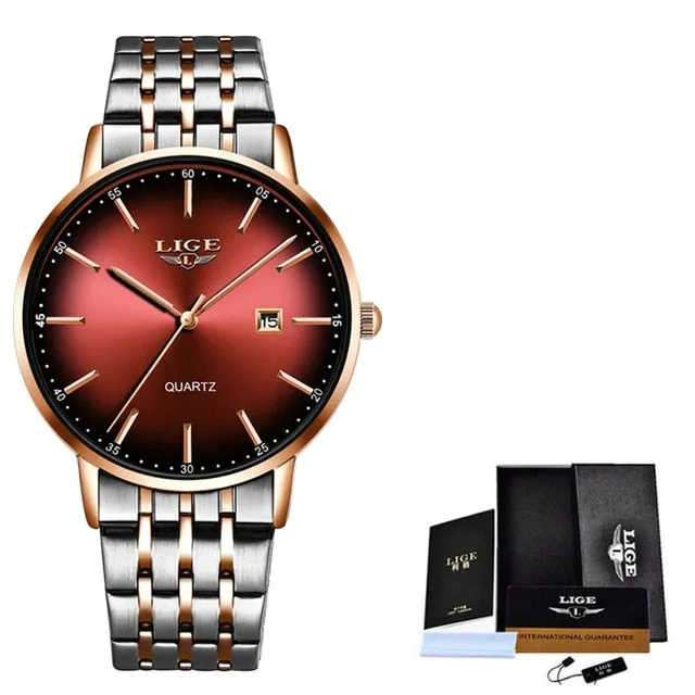 2020 LIGE Luxury Ladies Women Watch Waterproof Rose Gold Steel Strap Women Wristwatch Top Brand Bracelet Clocks Relogio Feminino