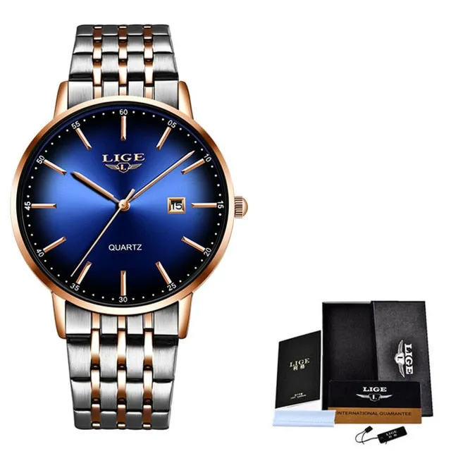 2020 LIGE Luxury Ladies Women Watch Waterproof Rose Gold Steel Strap Women Wristwatch Top Brand Bracelet Clocks Relogio Feminino