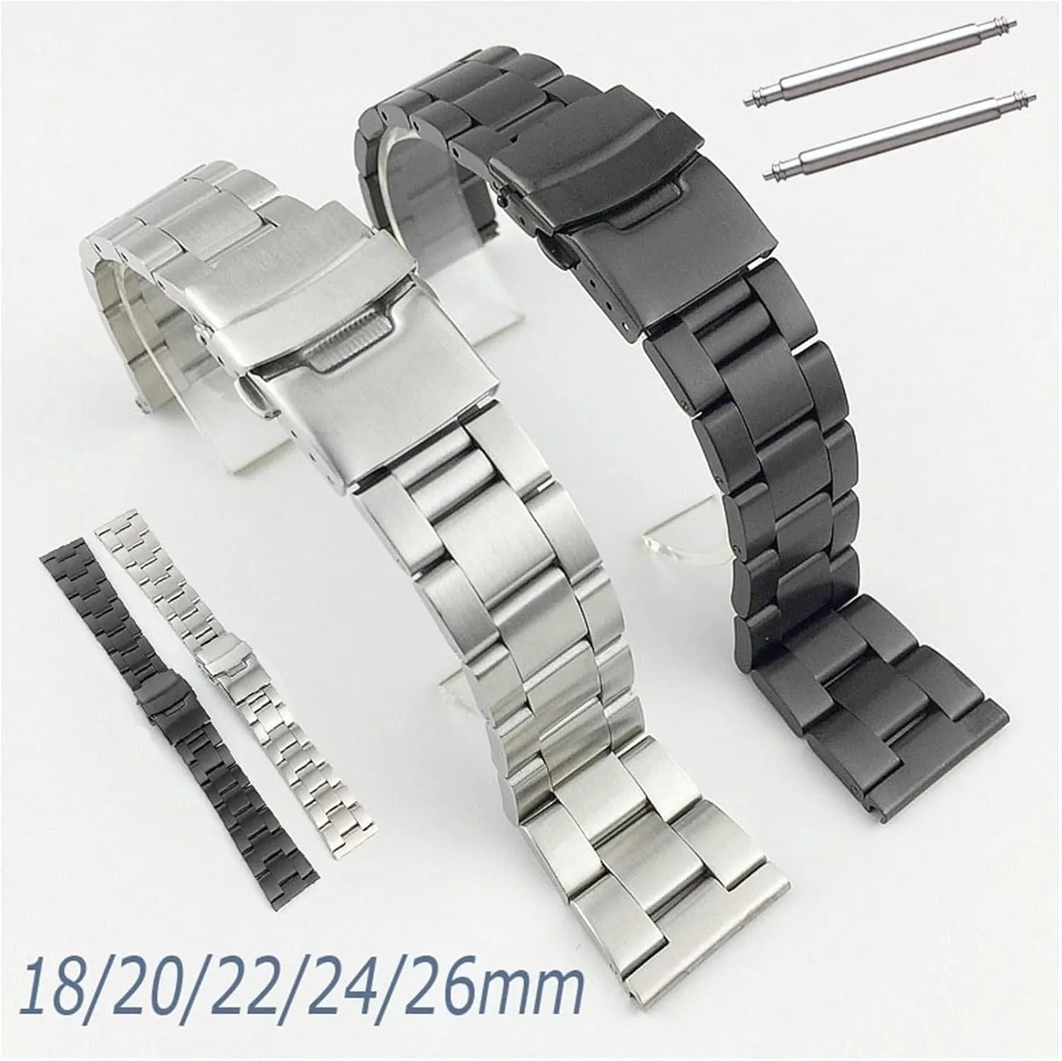 20mm 22mm 24mm 26mm Watch notch aviation pioneer periodic slavery Straps Metal Bracelet Stainless Steel Replacement Watch Band 18mm 