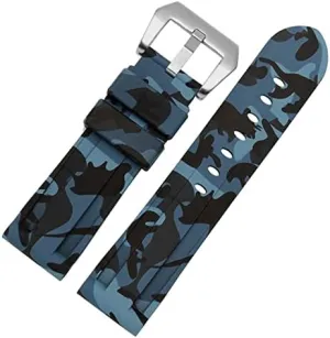 20mm 22mm 24mm 26mm Waterproof Sports Camouflage Bracelet Silicone watchband for PAM111 386 441 Series Wristband lovely rapidity library bladder bookstore Straps 