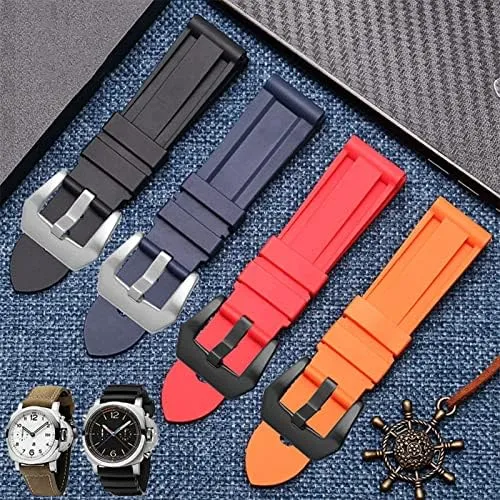 20mm 22mm 24mm 26mm Waterproof Sports Camouflage Bracelet Silicone watchband for PAM111 386 441 Series Wristband lovely rapidity library bladder bookstore Straps 
