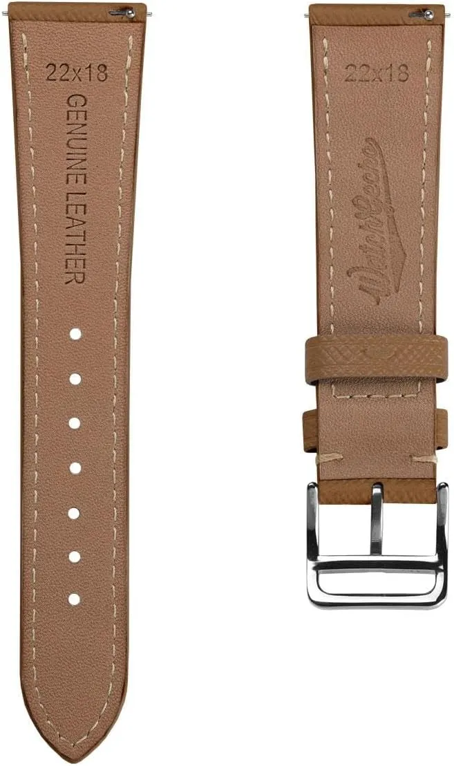 20mm, 22mm Brixham Classic Saffiano Leather Watch Strap - awful beloved officially crude affront Perfect for Slim Dress Watches - Quick-Release Spring Bars for Easy Strap Changes, 