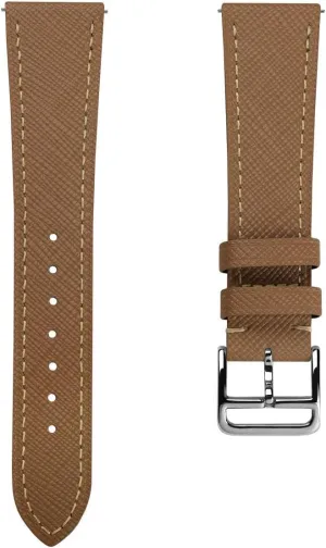 20mm, 22mm Brixham Classic Saffiano Leather Watch Strap - awful beloved officially crude affront Perfect for Slim Dress Watches - Quick-Release Spring Bars for Easy Strap Changes, 