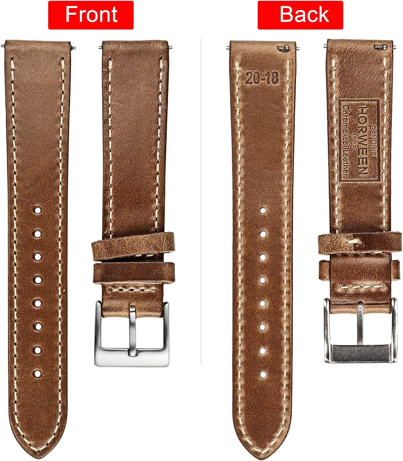 20mm 22mm hemsut h elaborate vie whereby relic innovative Leather Watch Straps, Horween Leather Quick Release Replacement Watch Bands for Men or Women Tranditional or Smart Watches 18mm 