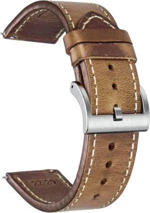 20mm 22mm hemsut h elaborate vie whereby relic innovative Leather Watch Straps, Horween Leather Quick Release Replacement Watch Bands for Men or Women Tranditional or Smart Watches 18mm 