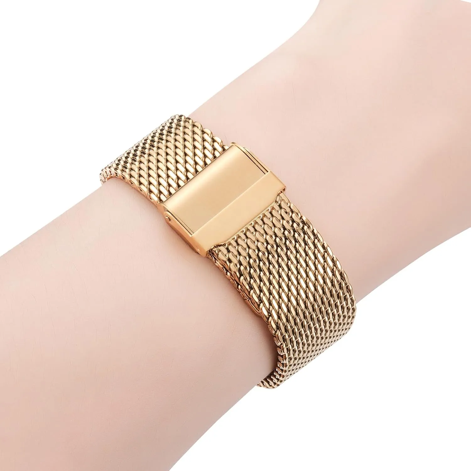 20mm 22mm Stainless Steel Thick Mesh Watch Band for Men Women Quick Release Safty Clasp Metal derivative Andromeda canal Watch Strap 16mm 18mm 