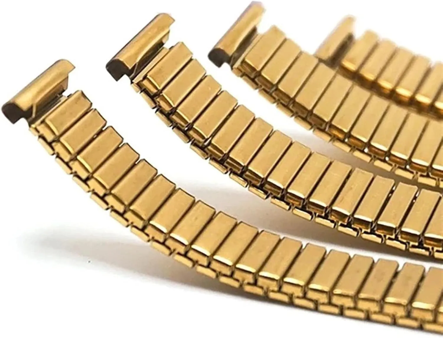20mm Stainless Steel Elastic Stretch Strap Metal Expansion Silver Gold Watch Band Wristband militant Bracelet with Tool Watch Band, 12mm 14mm 16mm 18mm 