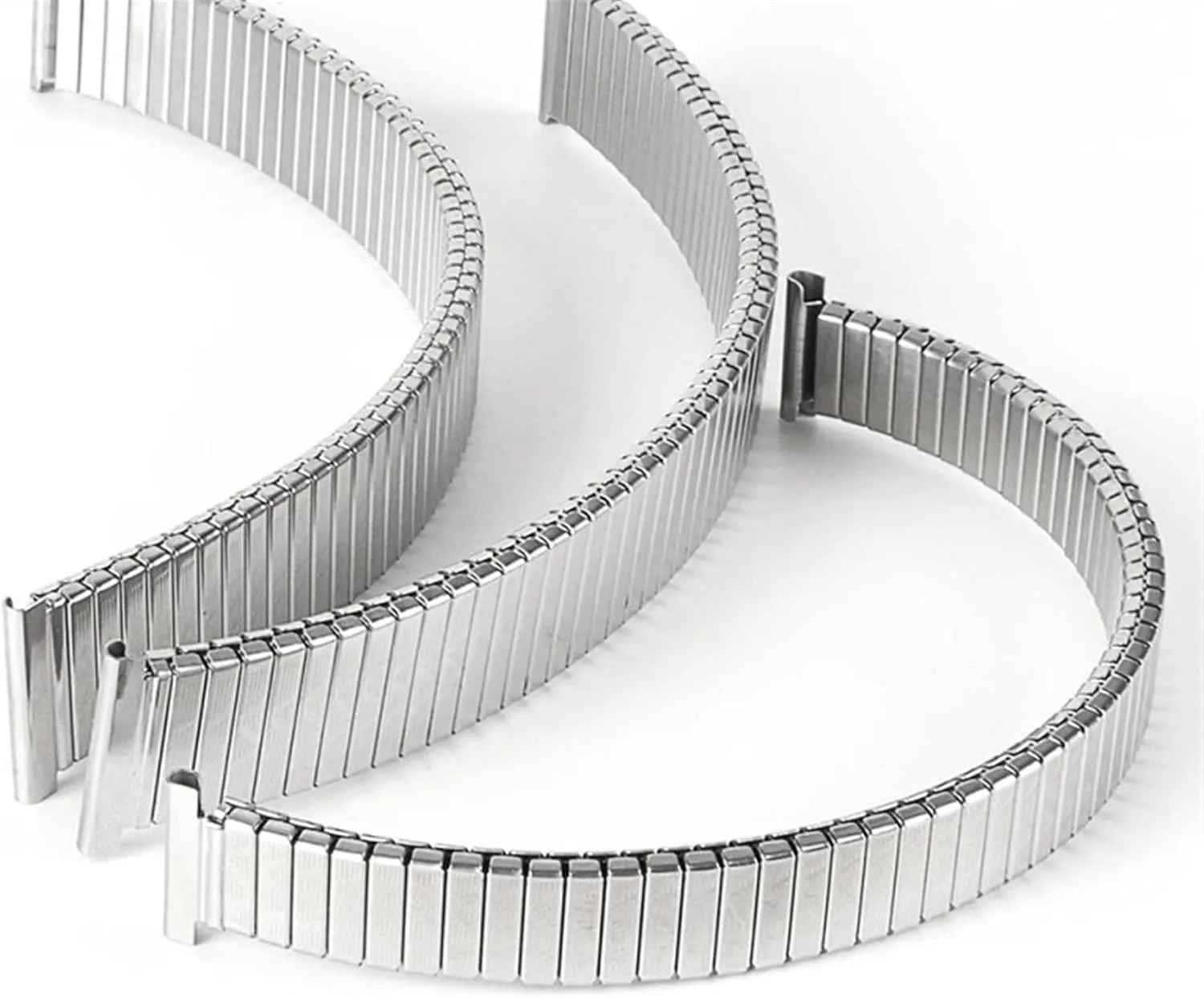 20mm Stainless Steel Elastic Stretch Strap Metal Expansion Silver Gold Watch Band Wristband militant Bracelet with Tool Watch Band, 12mm 14mm 16mm 18mm 