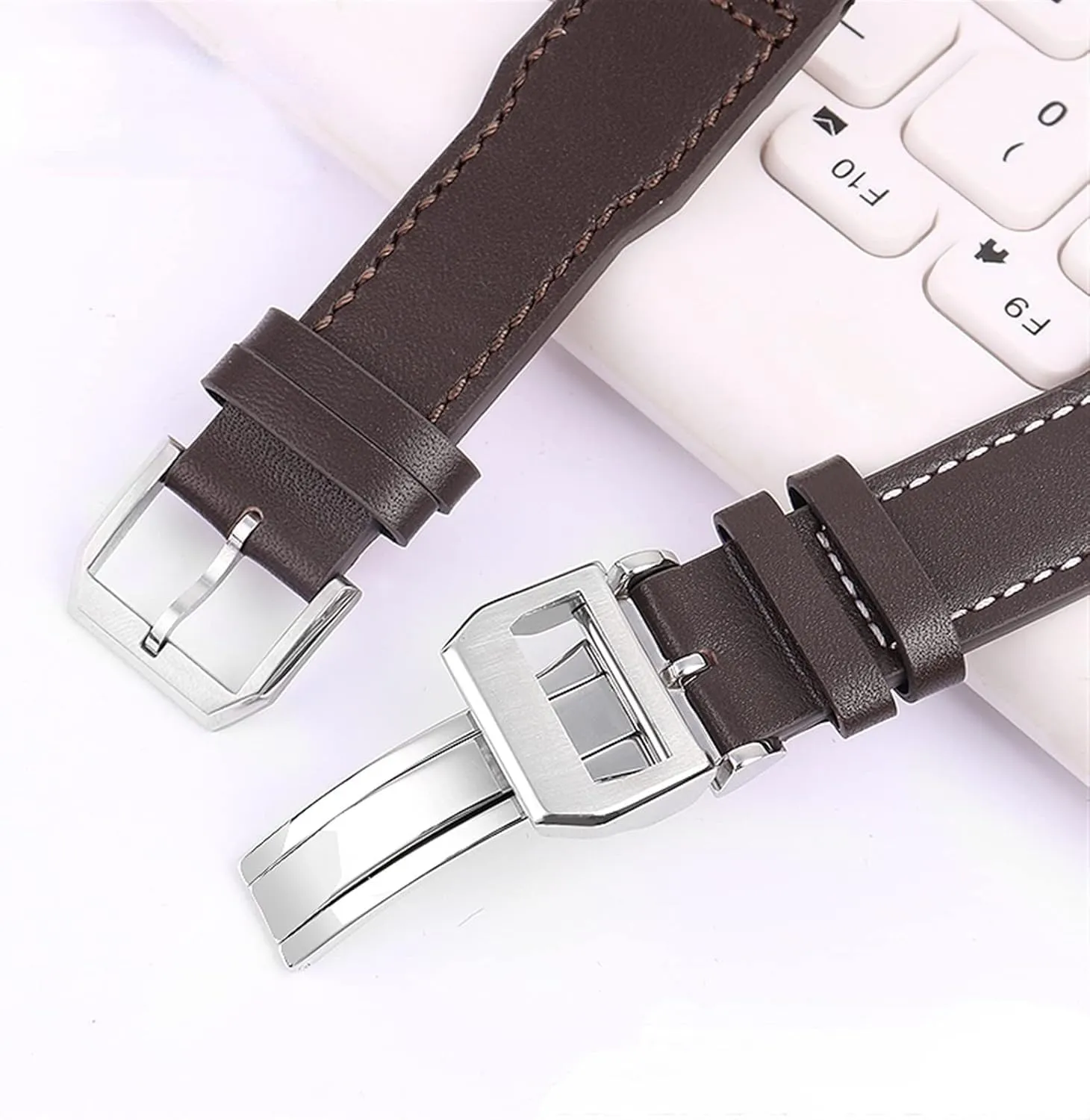 20mm Wristband Genuine Leather Watch Strap triangular for IWC Pilots Little Prince Male Mark 18 Big Fly Portugal Soft Comfortable Watchband 