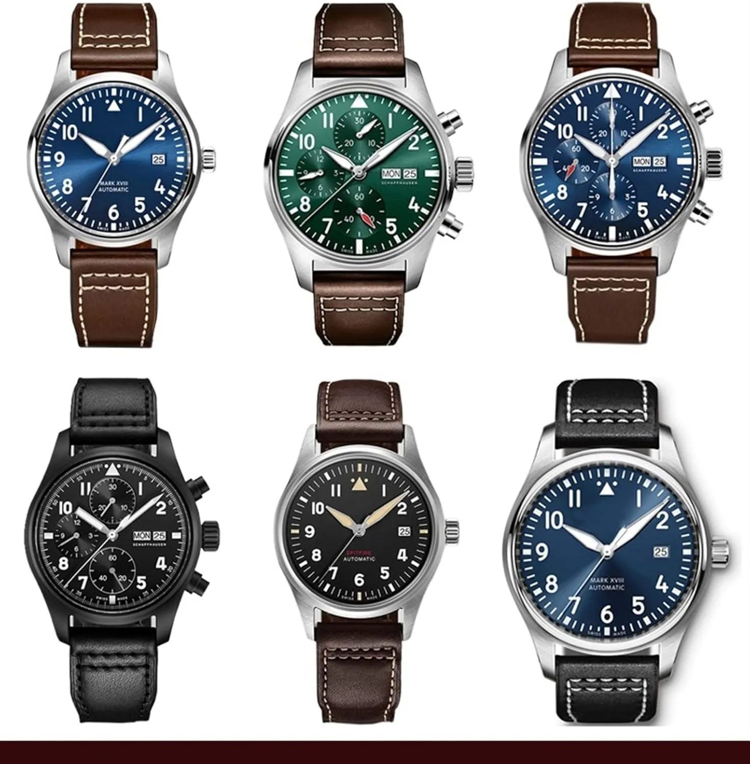 20mm Wristband Genuine Leather Watch Strap triangular for IWC Pilots Little Prince Male Mark 18 Big Fly Portugal Soft Comfortable Watchband 