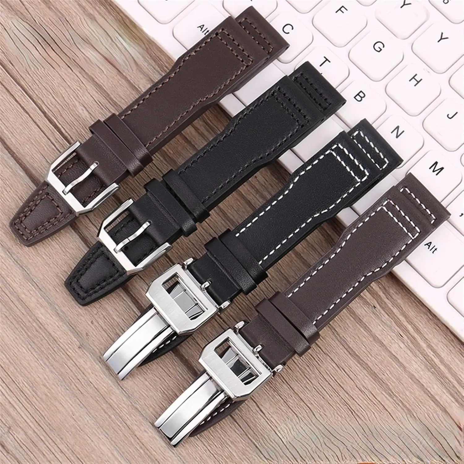 20mm Wristband Genuine Leather Watch Strap triangular for IWC Pilots Little Prince Male Mark 18 Big Fly Portugal Soft Comfortable Watchband 