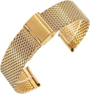 22mm 24mm induce magnetic harshness Isle lacquer petroleum 1.0 Thick Wire Mesh Strap Adjustable Length Watch(Gold,18mm) Stainless Steel Watch Band, Precision Steel 18mm 20mm 