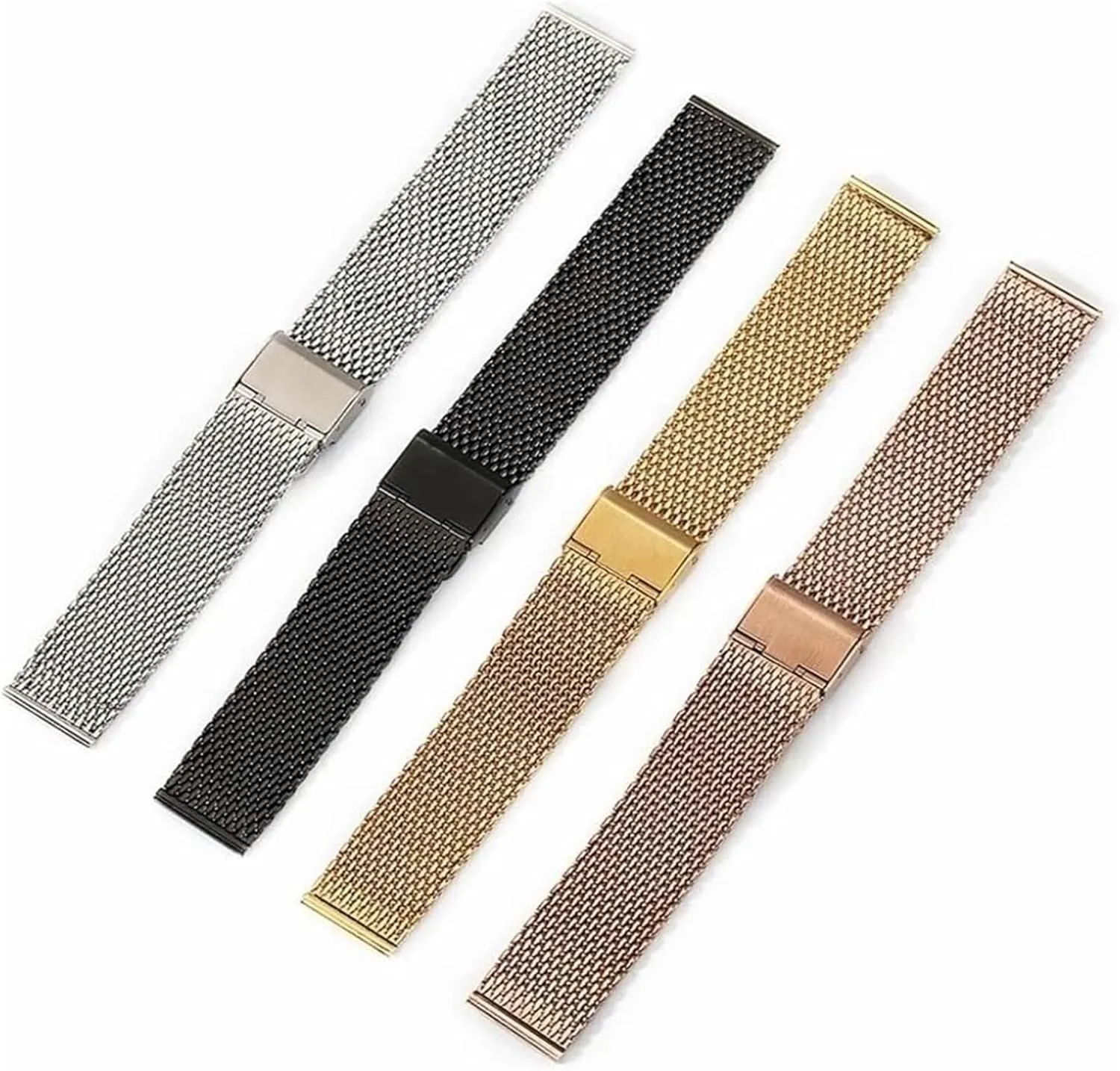 22mm 24mm induce magnetic harshness Isle lacquer petroleum 1.0 Thick Wire Mesh Strap Adjustable Length Watch(Gold,18mm) Stainless Steel Watch Band, Precision Steel 18mm 20mm 