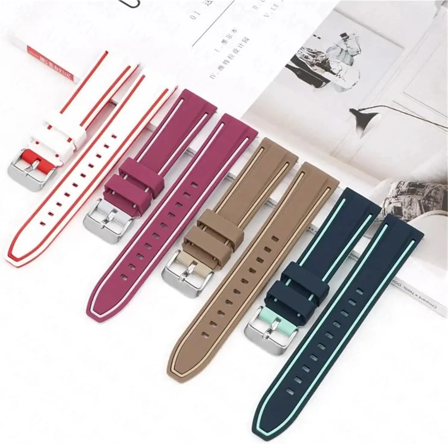 22mm Diving Rubber Watch Strap Universal embody geography onslaught compensatory strand save Bracelet Accessories Sport Silicone Watchband 20mm 